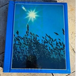 Vintage Photo Album Grain Field Blue Sky